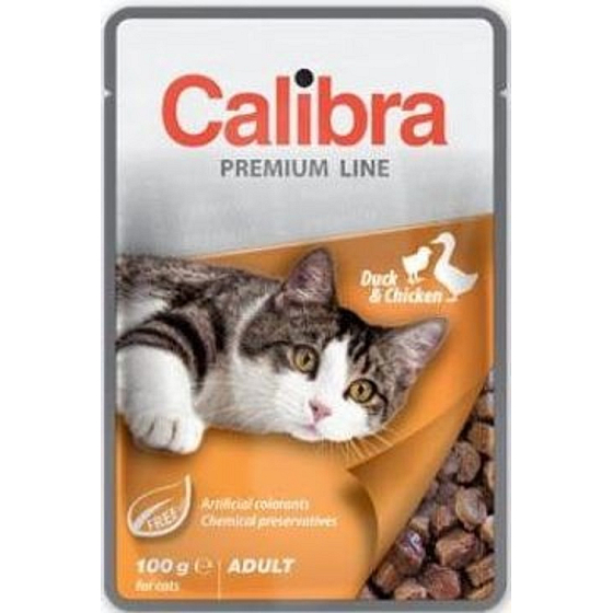 Calibra Premium Ente mit Hühnergeschmack komplette Katzenfuttertasche 100 g