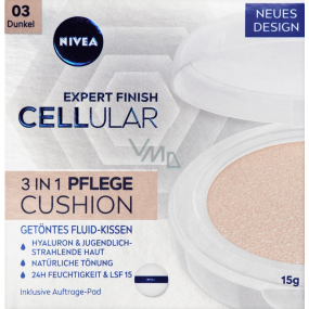 Nivea Expert Finish Cellular 3in1 pflegendes, getöntes Creme-Make-up im Schwämmchen 03 Dark 15 g