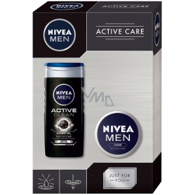 Nivea Men Active Care Active Care Duschgel für Männer 250 ml + Männercreme 75 ml, Kosmetikset