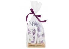 Bohemia Gifts Botanica Lavendel Flüssigseife 300 ml + Körperlotion 250 ml + feste Seife 100 g, Kosmetikset aus Holzpalette