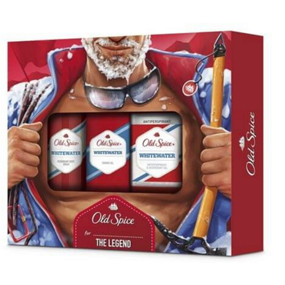 Old Spice White Water Alpinist Duschgel 250 ml + Deodorant Stick Gel 70 ml + Deodorant Spray 150 ml, Kosmetikset
