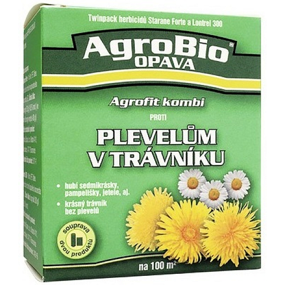 AgroBio Agrofit kombi New gegen Unkraut im Rasen, für 100 m2 Starane Forte 6 ml + Lontrel 300 8 ml, Set aus zwei Produkten