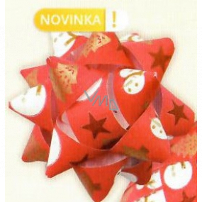 Nekupto Starfish mittlerer Luxus roter Schneemann, Sterne, Bäume 6,5 cm HV 217 30