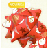 Nekupto Starfish mittlerer Luxus roter Schneemann, Sterne, Bäume 6,5 cm HV 217 30