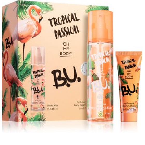 B.U. Tropical Passion parfümiertes Körperspray für Frauen 200 ml + parfümierte Körperlotion 50 ml, Kosmetikset