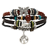 Mehrschichtiges Lederarmband, Symbol Baum des Lebens + Schmetterling, größenverstellbar