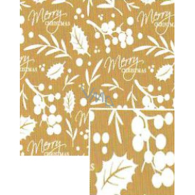 Nekupto Weihnachtsgeschenkpapier 70 x 1000 cm Goldener Mistelzweig, Aufschrift