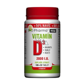 Bio Pharma Vitamin D3 2000 I.U. nahrungsergänzungsmittel 180 + 90 Tabletten
