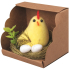Gelbe Henne im Nest mit Eiern 7 cm