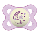 Mam Night Silikon Kieferorthopädischer Schnuller 0+ Monate Lila mit Mond 1 Stück