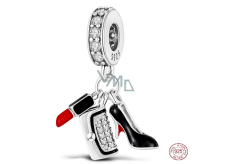Charm Sterling Silber 925 Chic style - Lippenstift, Handtasche, Pumps 3in1, Armband Anhänger, Interessen