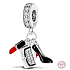 Charm Sterling Silber 925 Chic style - Lippenstift, Handtasche, Pumps 3in1, Armband Anhänger, Interessen
