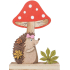 Igel mit Fliegenpilz 16 cm