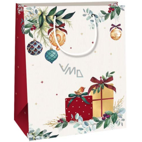 Ditipo Geschenk-Kraftbeutel 18 x 8 x 24 cm Weihnachten beige, Geschenke und Fläschchen
