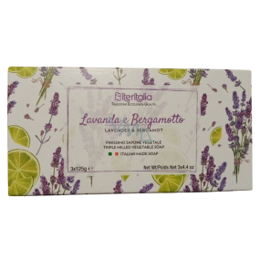 Iteritalia Pflanzliche Seife Lavendel und Bergamotte 3 x 125 g, Geschenkset