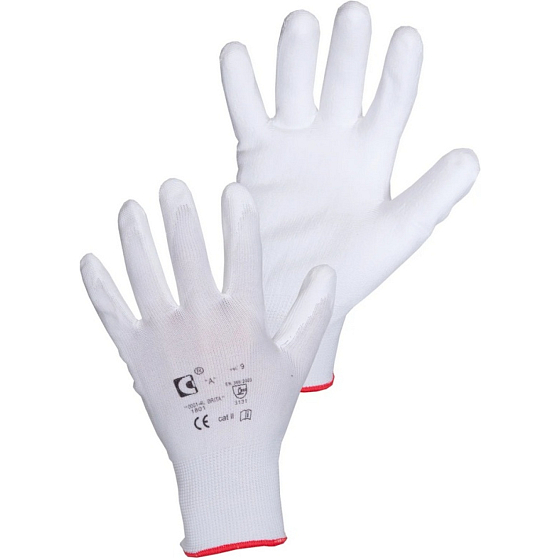 Brita CXS White Arbeitshandschuhe, beschichtet mit Polyurethan, Größe 9, 1 Paar