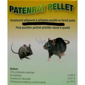 Patenrat Pellet-Deratisierungspräparat zur direkten Verwendung in Form von Pellets für Mäuse und Ratten 200 g