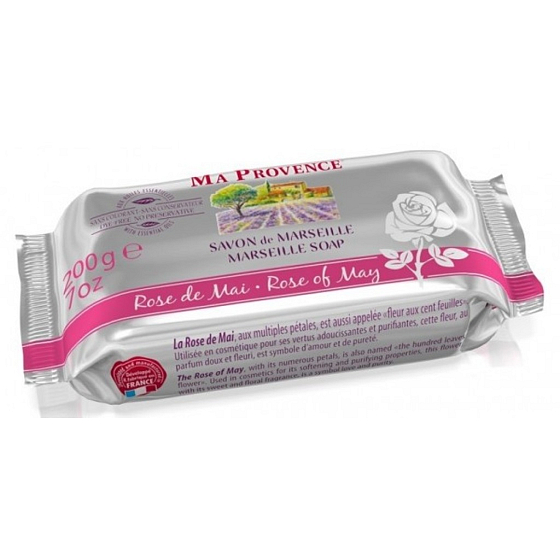 Ma Provence Bio Spring Rose echte Marseille Toilettenseife 200 g