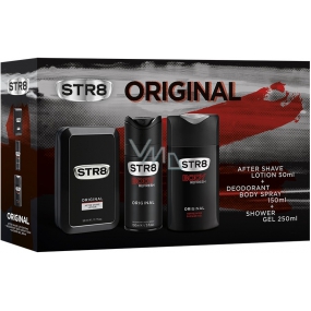 Str8 Original Aftershave 50 ml + Deodorant Spray für Männer 150 ml + Duschgel 250 ml, Kosmetikset