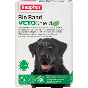 Beaphar Bio Band Veto Shield Natürlich abweisendes Halsband für Hunde und Welpen 65 cm