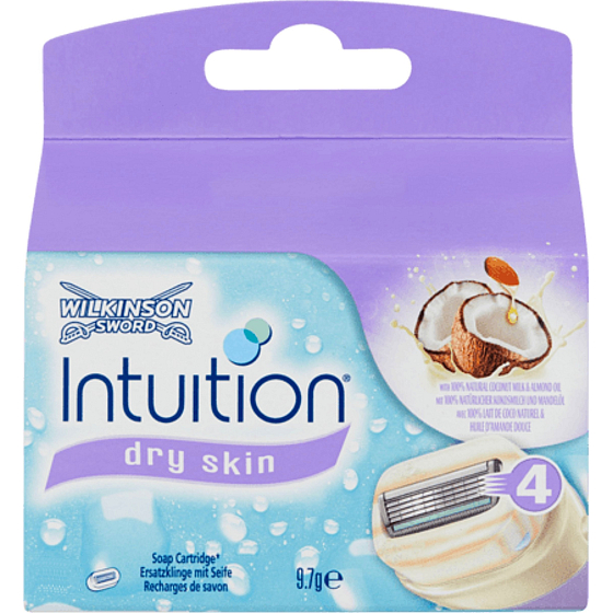 Wilkinson Intuition Dry Skin Natürlicher Kokosmilch & Mandelöl Ersatzkopf 4 Stück