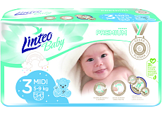Linteo Baby Premium Midi Windeln 5 bis 9 kg, 54 Stk.