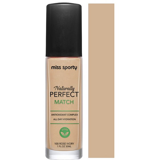Miss Sporty Naturally Perfect Match Make-up 100 Rose Elfenbein 30 ml