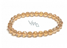 Crystal Aqua Aura Gold Farbe Facette semi-metallischen Finish, Armband elastisch Naturstein, Perle 6 mm / 16 - 17 cm, Stein Steine