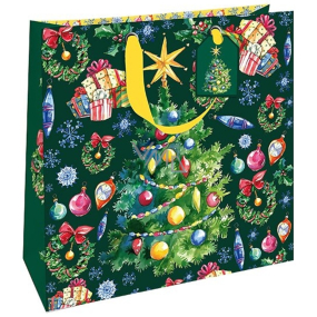 Nekupto Geschenkpapier Tasche Luxus 33 x 33 cm Weihnachtsbaum