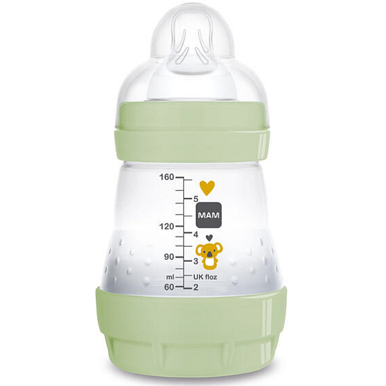 Mam Anti-Colic Babyflasche, weicher Silikonsauger 0+ Monate Grün 160 ml