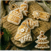 Nekupto Vánoční kartičky na dárky Perníčky 6,5 x 6,5 cm 6 kusů