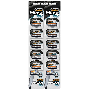 BIC Flex 4 Herren Einmalrasierer, Aufhängekarte 10 Stk