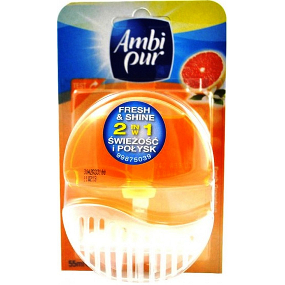 Ambi Pur Fresh & Shine 2in1 Frischer Grapefruit-Toilettenblock 55 ml