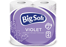 Big Soft Violet 2-lagiges Toilettenpapier, 4 Rollen, 20 m Rolle