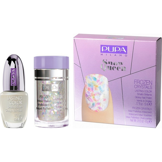 Pupa Snow Queen Nail Art Kit für Nägel mit Regenbogenglitter 001 Schneelichter 1 Stück