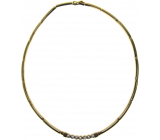 Goldene Halskette mit silbernen Steinen 38 cm