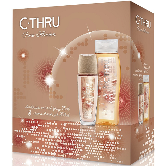C-Thru Pure Illusion parfümiertes Deodorantglas für Frauen 75 ml + Duschgel 250 ml, Kosmetikset