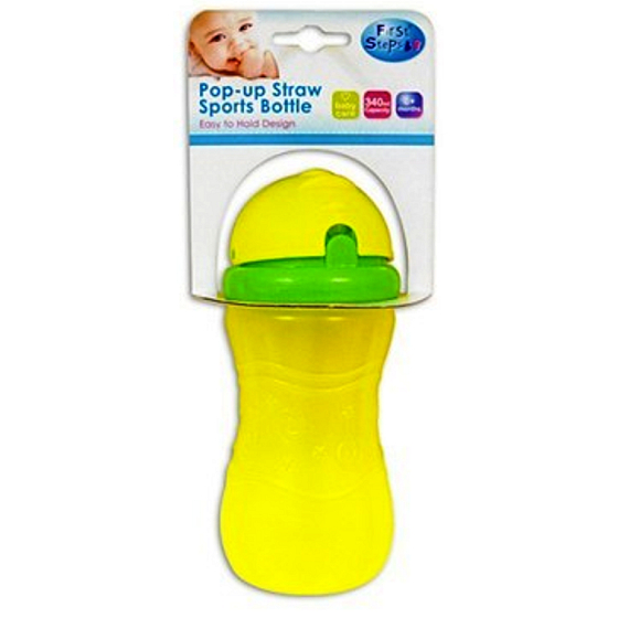 Erste Schritte 6+ Flasche mit Strohhalm für Kinder gelb 340 ml