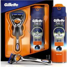 Gillette Fusion ProGlide Flexball Rasierer + Sensitive 170 ml Rasiergel, Kosmetikset