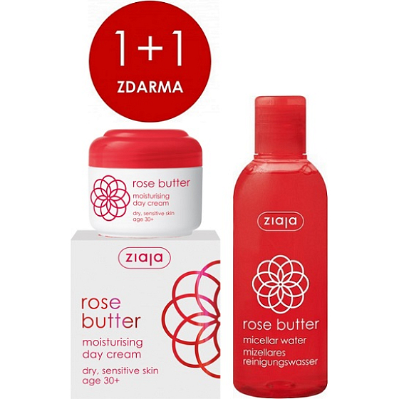 Ziaja Rose Flower feuchtigkeitsspendende Tagescreme 50 ml + Mizellenwasser 200 ml, Duopack