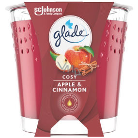 Glade Apfel & Zimt und Muskatnuss Duftkerze im Glas, Brenndauer bis zu 30 Stunden 120 g