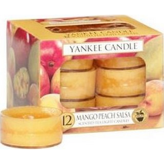 Yankee Candle Mango Pfirsichsalsa - Mango und Pfirsichsalsa duftendes Teelicht 12 x 9,8 g