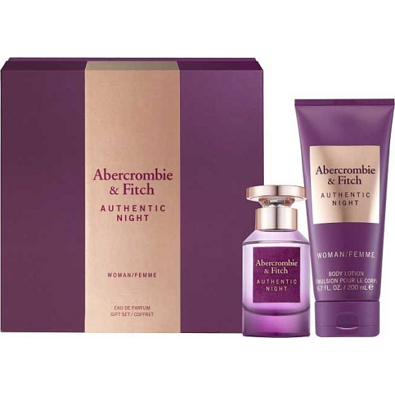 Abercrombie & Fitch Authentische Nachtfrau Eau de Parfum für Frauen 50 ml + Körperlotion 200 ml, Geschenkset
