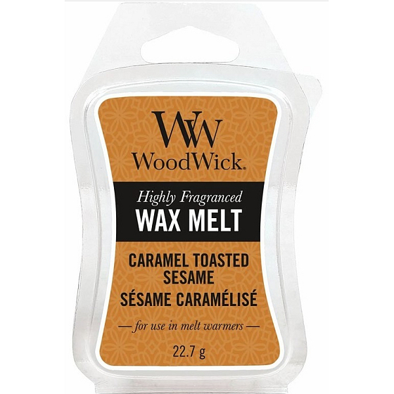 WoodWick Caramel Toasted Sesame - Sesamkekse mit nach Karamell duftendem Wachs für Aromalampe 22,7 g