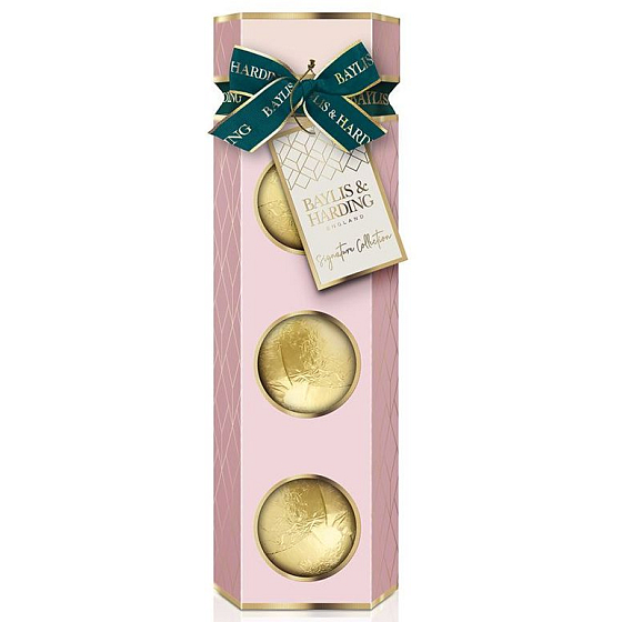 Baylis & Harding Jojoba, Vanille & Mandelöl prickelnder Badeball 3 x 100 g, Kosmetikset für Damen