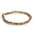 Tigerauge Armband elastischer Naturstein, Kugel 4 mm / 16 - 17 cm, Stein der Sonne und Erde, bringt Glück und Reichtum