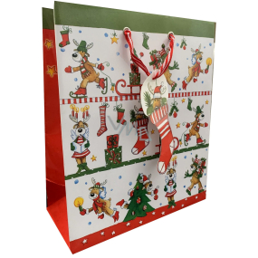 EP Line Papier-Geschenktüte 19 x 23 x 9 cm Weihnachts-Rentier