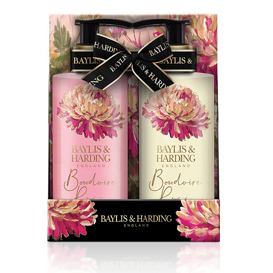 Baylis & Harding Mysterious Rose Flüssigseifenspender 300 ml + Hand- und Körperlotion 300 ml, Kosmetikset für Frauen