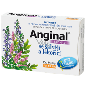 Dr. Müller Anginal Tabletten mit Salbei und Süßholz Nahrungsergänzungsmittel 16 Tabletten