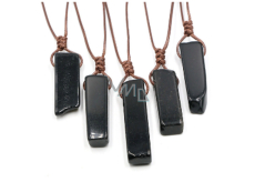 Obsidian-Anhänger verstellbare Größe, Stein ca. 3,5 - 5 cm, Seil verstellbare Größe ca. 60 - 70 cm, Rettungsstein